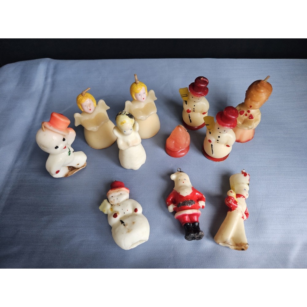 Gurley Etc Novelty Candle Bundle 11 Pieces Snowman Angel Choir Boy Santa Soldier